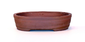 12 Inch Unglazed Oval Bonsai Pot 