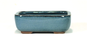 4 Inch Blue Rectangle Bonsai Pot 
