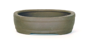 6 Inch Unglazed Oval Bonsai Pot 
