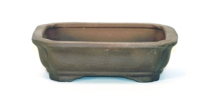 6 Inch Unglazed Rectangle Bonsai Pot 