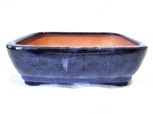 8 Inch Blue Rectangle Bonsai Pot 