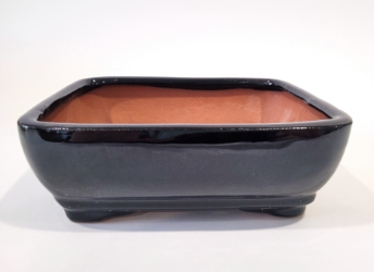 7 Inch Black Rectangle Bonsai Pot 