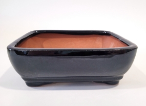 7 Inch Black Rectangle Bonsai Pot 