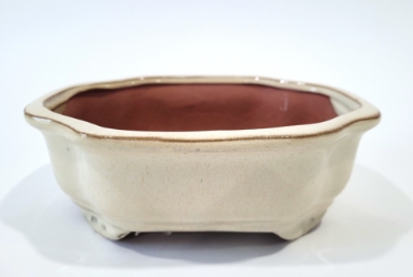 7 Inch White Lotus Bonsai Pot 