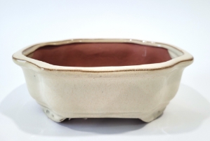 7 Inch White Lotus Bonsai Pot 